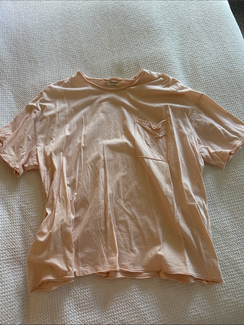 Relaxed Short Sleeve Tee in Pale Peach